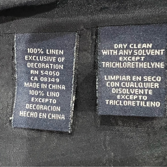 Jones New York Signature 100% Linen Black&White Floral Embroidered Jacket Sz 12 - Picture 8 of 13